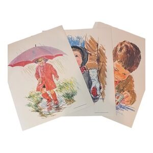 Vintage 1963 Frances Hook Art Prints Standard Publishing Children‎ 10pc